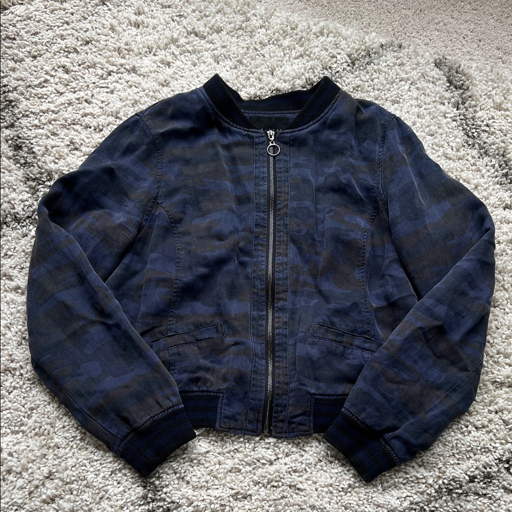 Navy Camo Bomber Jacket